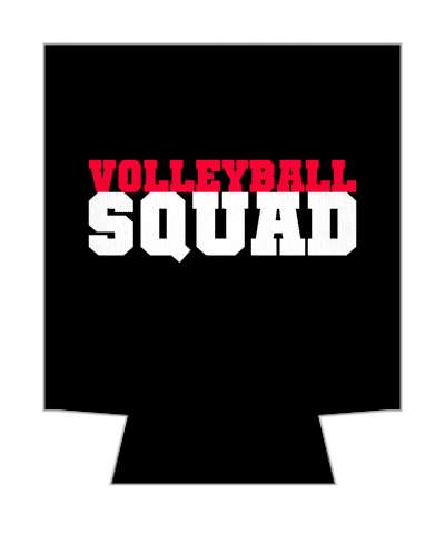 volleyball squad team red white black stickers, magnet