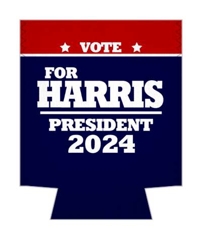 vote for harris president 2024 deep red white blue stars lines stickers, magnet