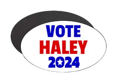 vote haley 2024 red white blue oval usa gop stickers, magnet
