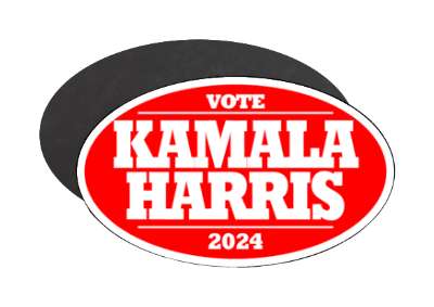 vote kamala harris 2024 bold red white stickers, magnet