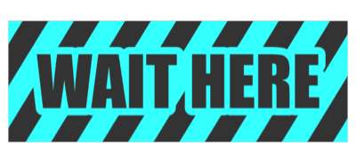 wait here aqua bright warning lines floor sticker