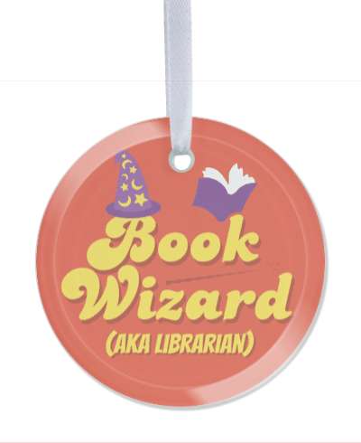 wand hat book wizard aka librarian stickers, magnet