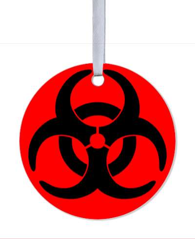 warning biohazard danger symbol red stickers, magnet