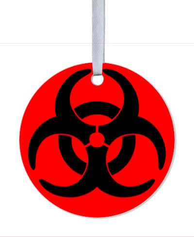 warning biohazard danger symbol red stickers, magnet