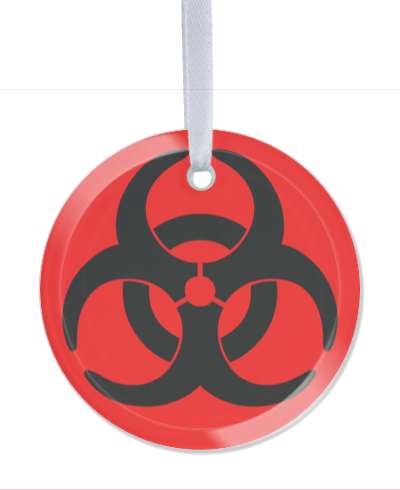 warning symbol red biohazard danger stickers, magnet