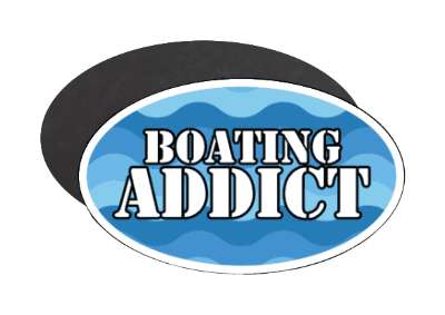 water waves stencil boating addict fan stickers, magnet
