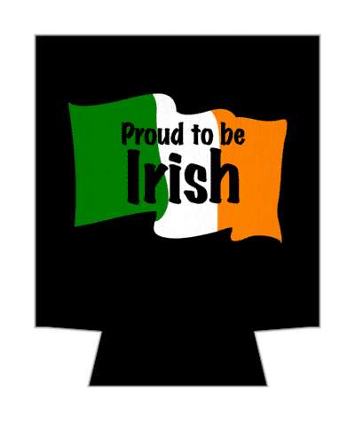 waving flag black proud to be irish stickers, magnet