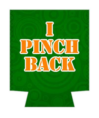 wearing green joke i pinch back stickers, magnet