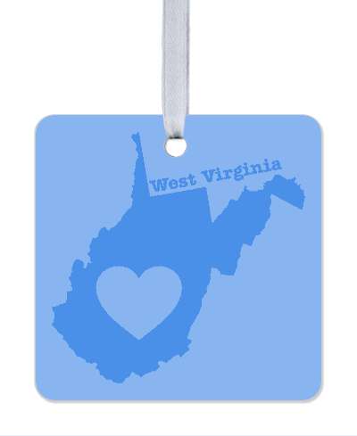 west virginia state silhouette heart stickers, magnet