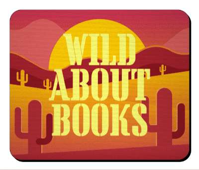 western sunset desert wild about books stickers, magnet