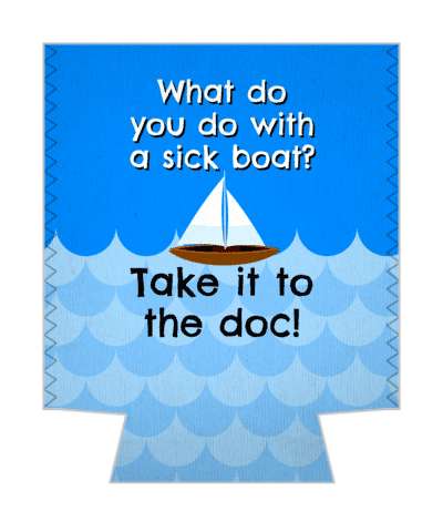 what do you do with a sick boat take it to the doc dock wordplay pun stickers, magnet