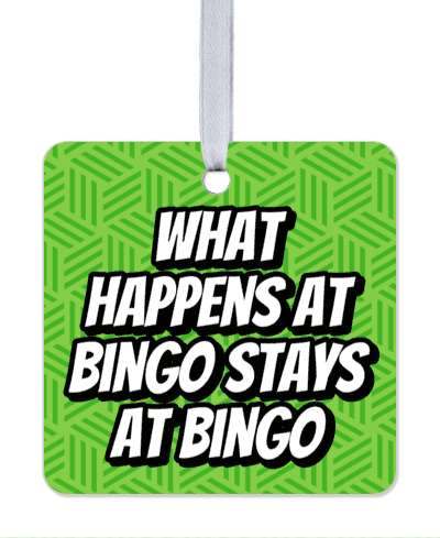 what happens at bingo stays at bingo funny green lines pattern stickers, magnet