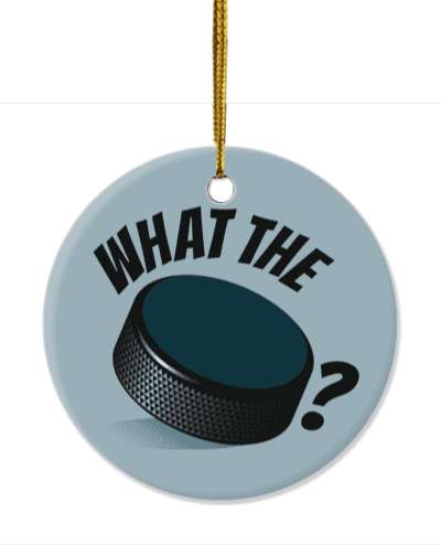 what the hockey puck wordplay funny sports joke stickers, magnet