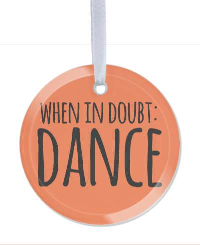 when in doubt dance orange black stickers, magnet