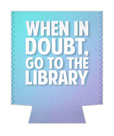 when in doubt go to the library gradient stickers, magnet