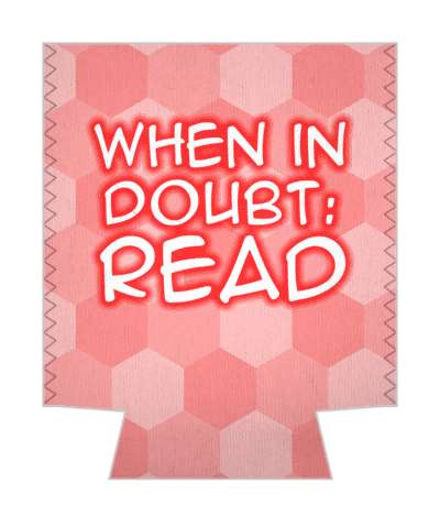 when in doubt read pink pattern stickers, magnet