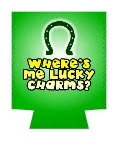 wheres me lucky charms horseshoe irish saying stickers, magnet