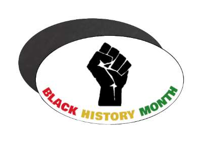 white black history month african colors raised fist stickers, magnet