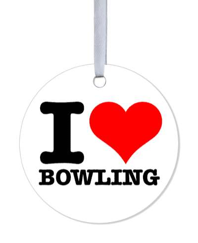 white black i love bowling red heart stickers, magnet