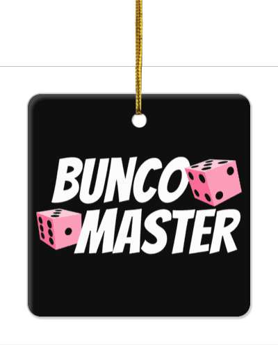 white bunco master pink dice black stickers, magnet