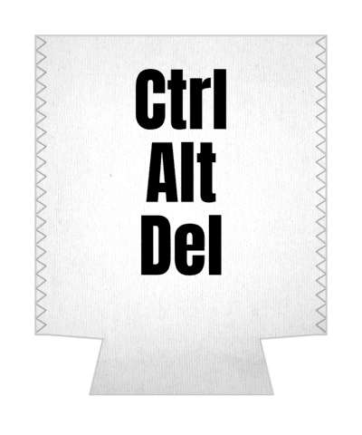 white ctrl alt del reset computer stickers, magnet
