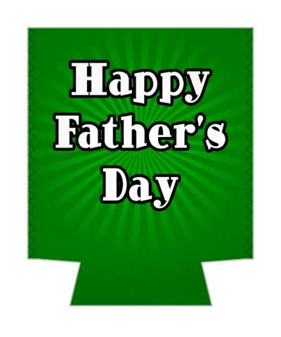 white happy fathers day rays dark green stickers, magnet