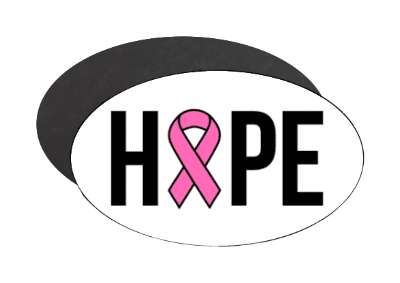 white hope pink breast cancer awareness ribbon stickers, magnet