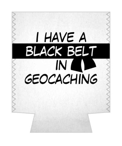 white i have a black belt in geocaching stickers, magnet