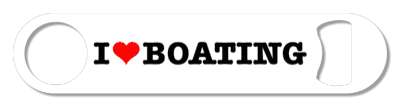 white i heart boating love fan stickers, magnet