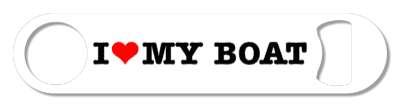 white i heart my boat love boating stickers, magnet
