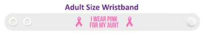 white i wear pink for my aunt breast cancer awareness wristband