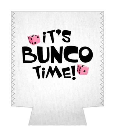 white its bunco time pink dice stickers, magnet