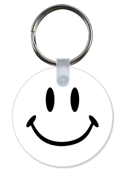 white joy happy smile face classic stickers, magnet