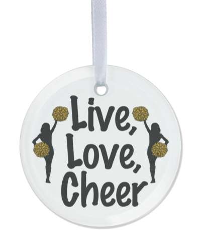 white live love cheer cheerleader silhouette pom poms stickers, magnet