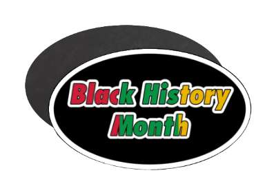 white outline black history month flag colors black stickers, magnet