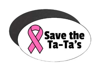 white pink awareness ribbon cancer breast save the tatas stickers, magnet