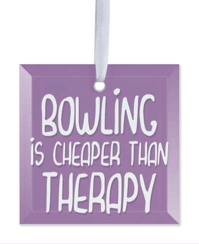 white purple bowling is cheaper than therapy stickers, magnet
