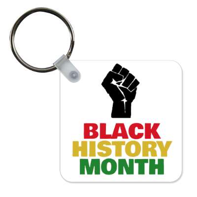 white raised black fist pan african colors freedom symbol black history month stickers, magnet