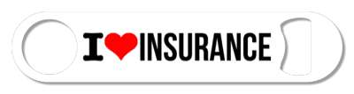 white red heart i love insurance stickers, magnet
