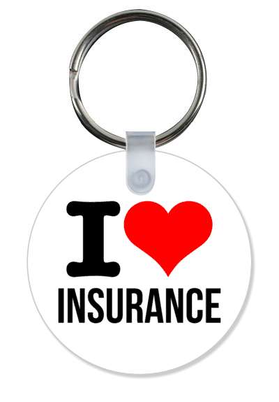 white red i love insurance heart stickers, magnet