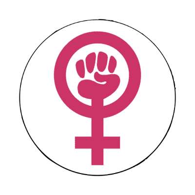 white women power symbol female feminism stickers, magnet