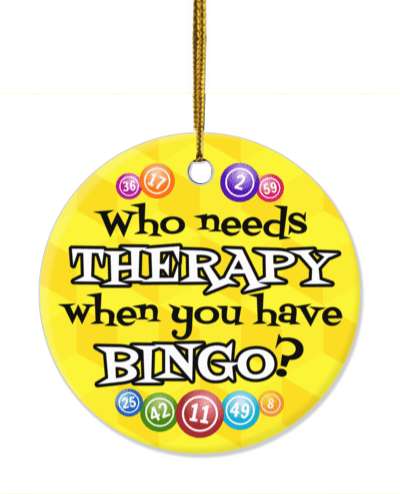 who needs therapy when you have bingo yellow stickers, magnet