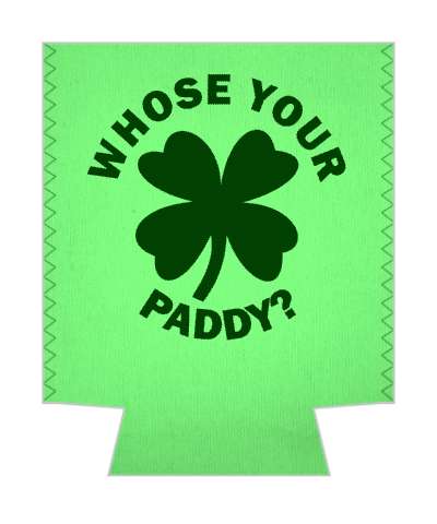 whose your paddy four leaf clover green wordplay stickers, magnet