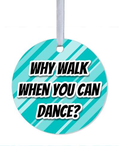 why walk when you can dance diagonal teal lines stickers, magnet