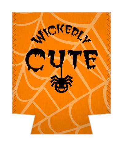 wickedly cute smiling spider orange web stickers, magnet