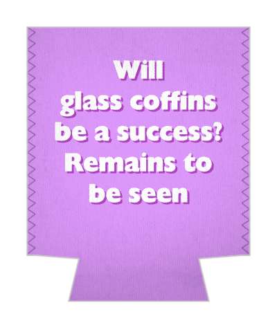 will glass coffins be a success remains to be seen pun stickers, magnet