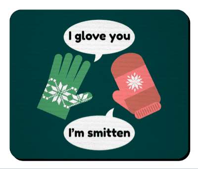 winter humor i glove you im smitten mitten stickers, magnet