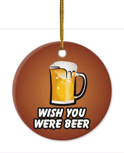 wish you were beer here funny pun beer mug stickers, magnet