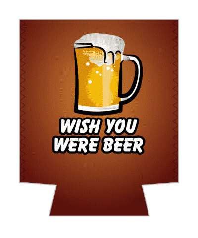 wish you were beer here pun stickers, magnet