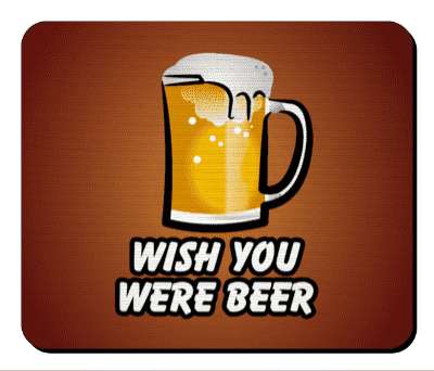 wish you were beer mug froth pun stickers, magnet